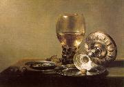 Pieter Claesz Still Life with Wine Glass and Silver Bowl china oil painting reproduction